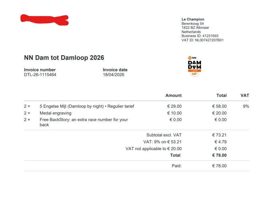 2x Tickets NN Damloop Night 2026 (5 Mijl) + Medaille Gravure, Twee personen, September