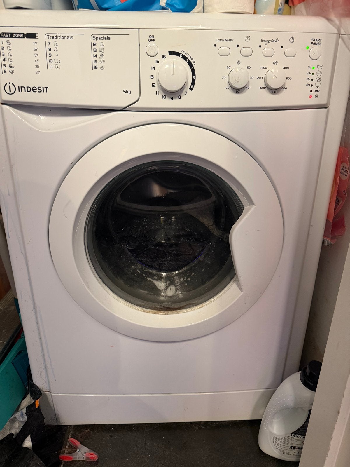 Indesit Wasmachine 5kg - Betrouwbaar en Compact MOET NU WEG!, Witgoed en Apparatuur, Ophalen, 4 tot 6 kg, Voorlader, Kort programma