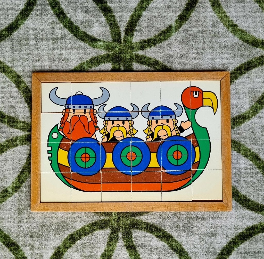 vintage kinderpuzzel Vikingen   Rolf, Kinderen en Baby's, Speelgoed | Kinderpuzzels, Ophalen, 2 tot 4 jaar, Gebruikt, 10 tot 50 stukjes