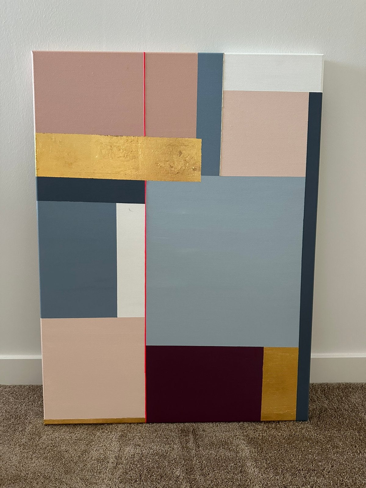Acrylverf schilderij met bladgoud 60x80, Ophalen