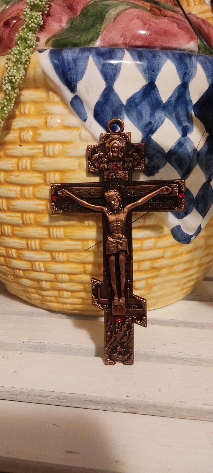 Mooi Metalen Jezus  Kruis, Antiek en Kunst, Antiek | Religie, Ophalen of Verzenden
