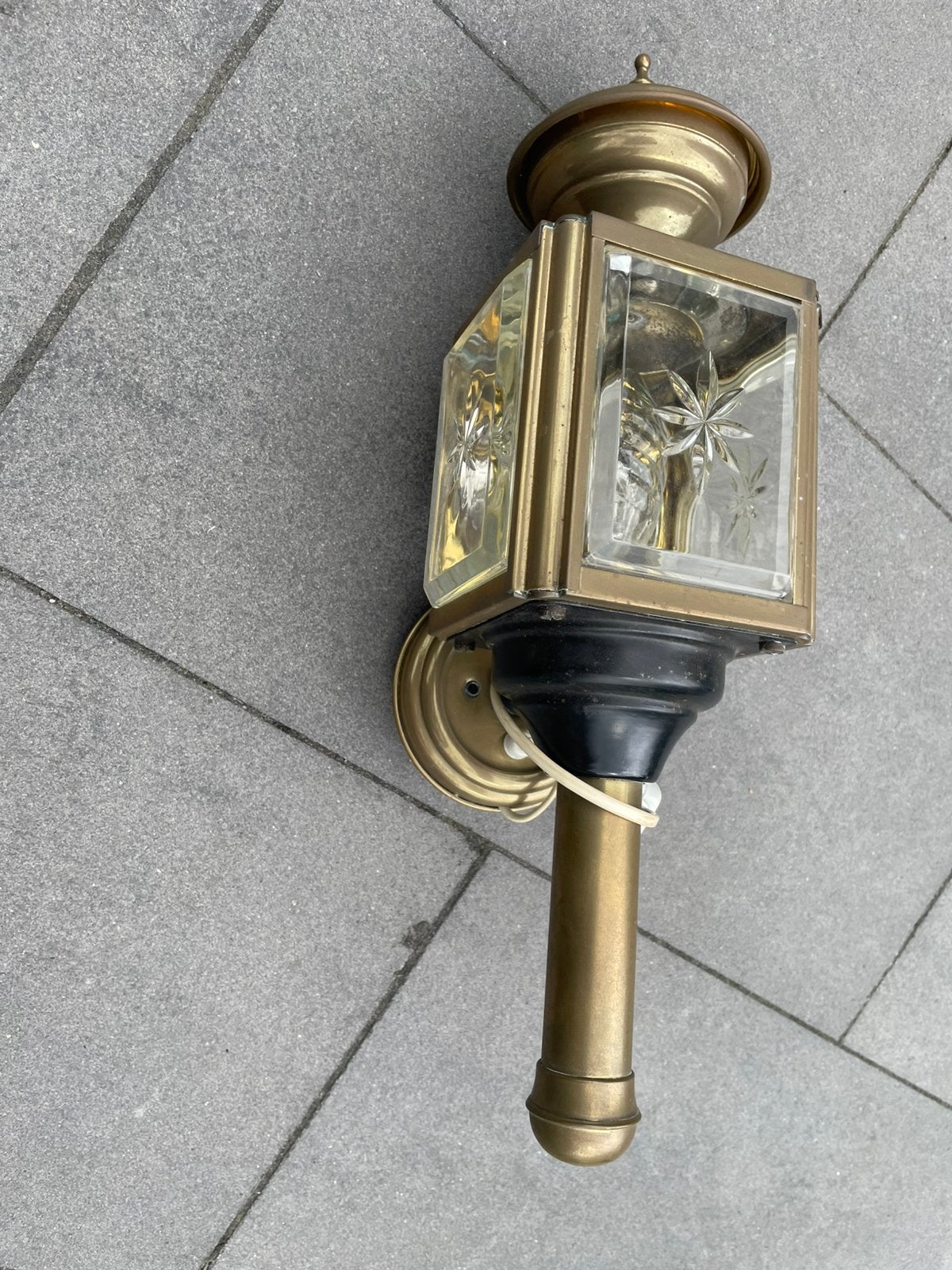 Antieke koetslamp koper, Ophalen