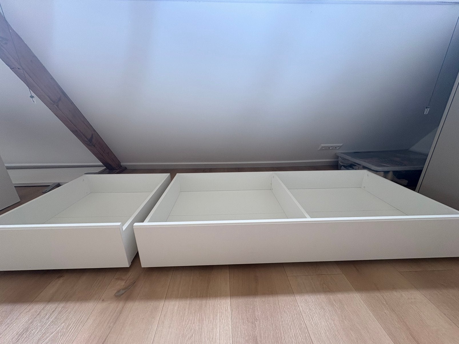 Ikea Hemnes bedlade 2 stuks, Ophalen, Eenpersoons, Wit, Zo goed als nieuw