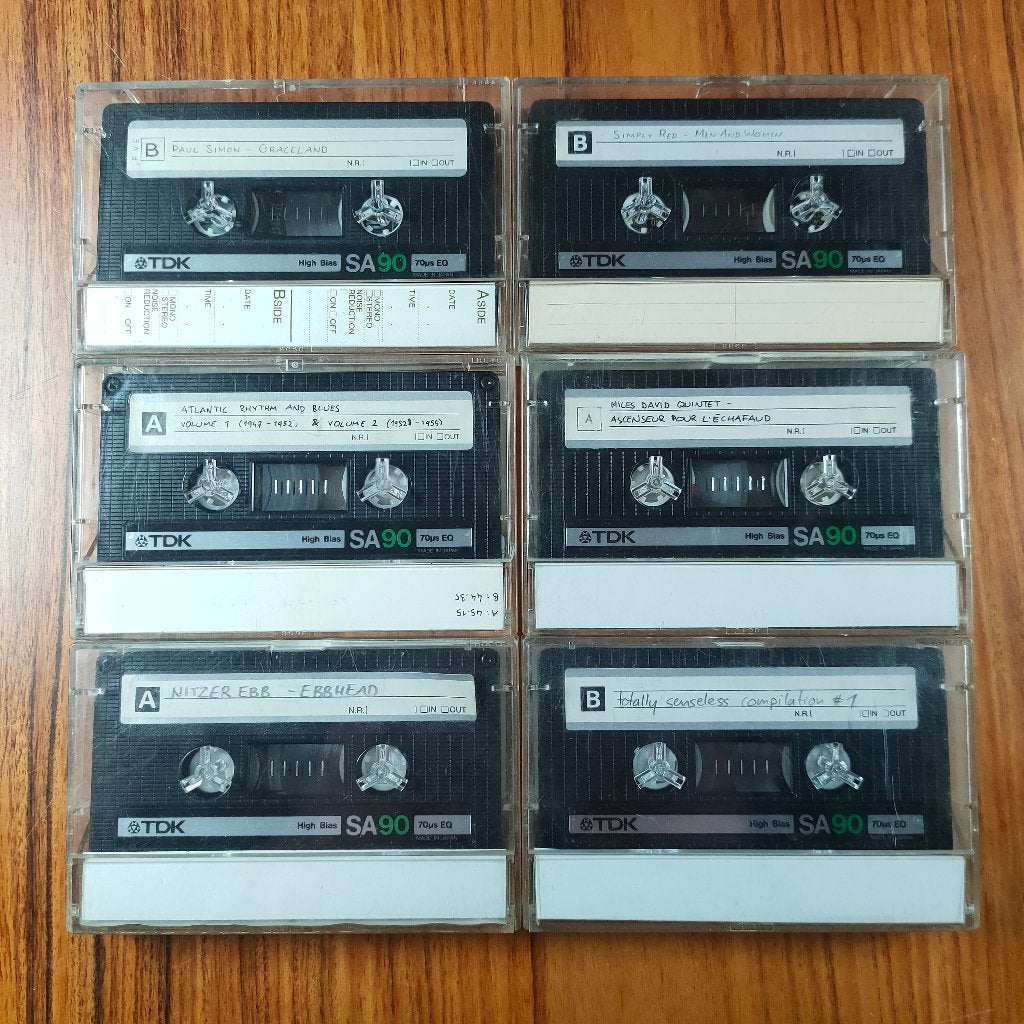 Vintage TDK SA90 Cassettes 6x, Ophalen of Verzenden, Gebruikt, Overige genres, 2 t/m 25 bandjes