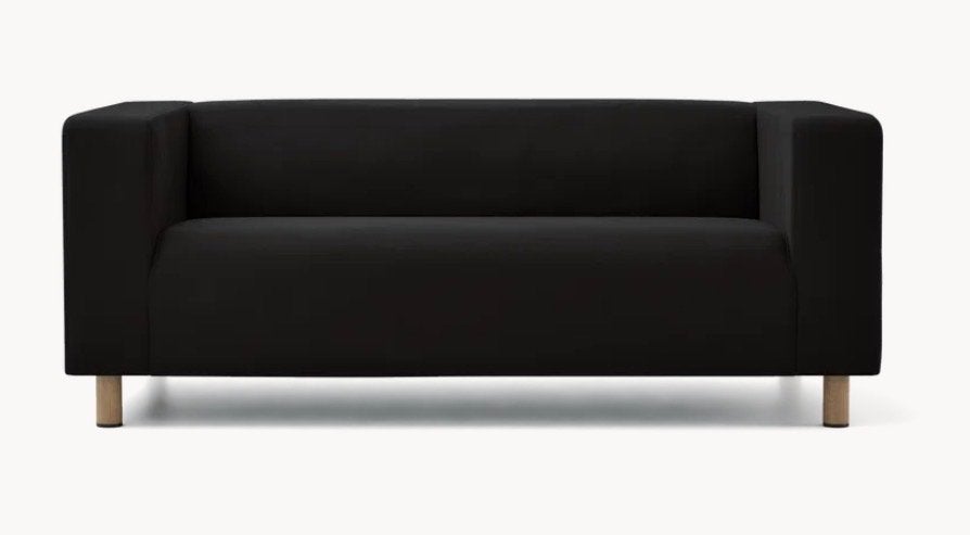 IKEA Klippan Zwarte Tweepersoonsbank, Ophalen, 150 tot 200 cm, Tweepersoons, 75 tot 100 cm