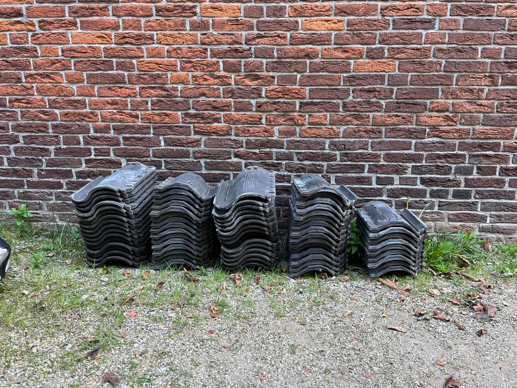 Monier 5 zwarte dakpannen, Ophalen, Gebruikt, Steen of Klei, Zwart