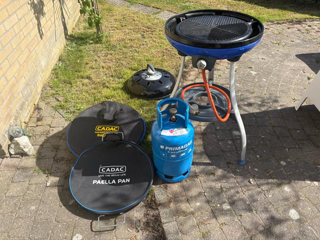 Skottel braai Cadac BBQ met gasfles en accessoires, Ophalen of Verzenden, Gebruikt