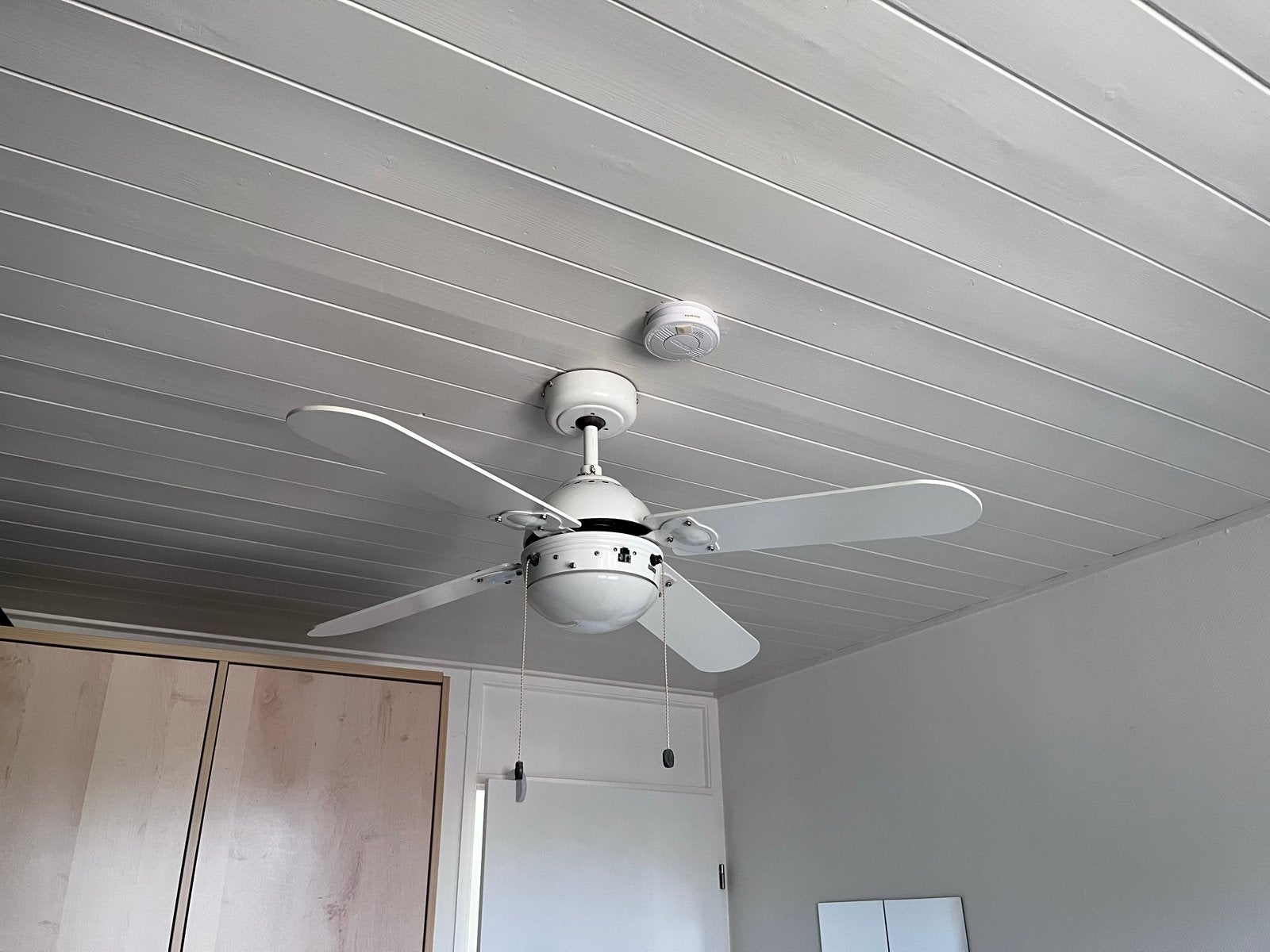 Witte plafondventilator met verlichting, Wit, Overige merken, Gebruikt, Ophalen