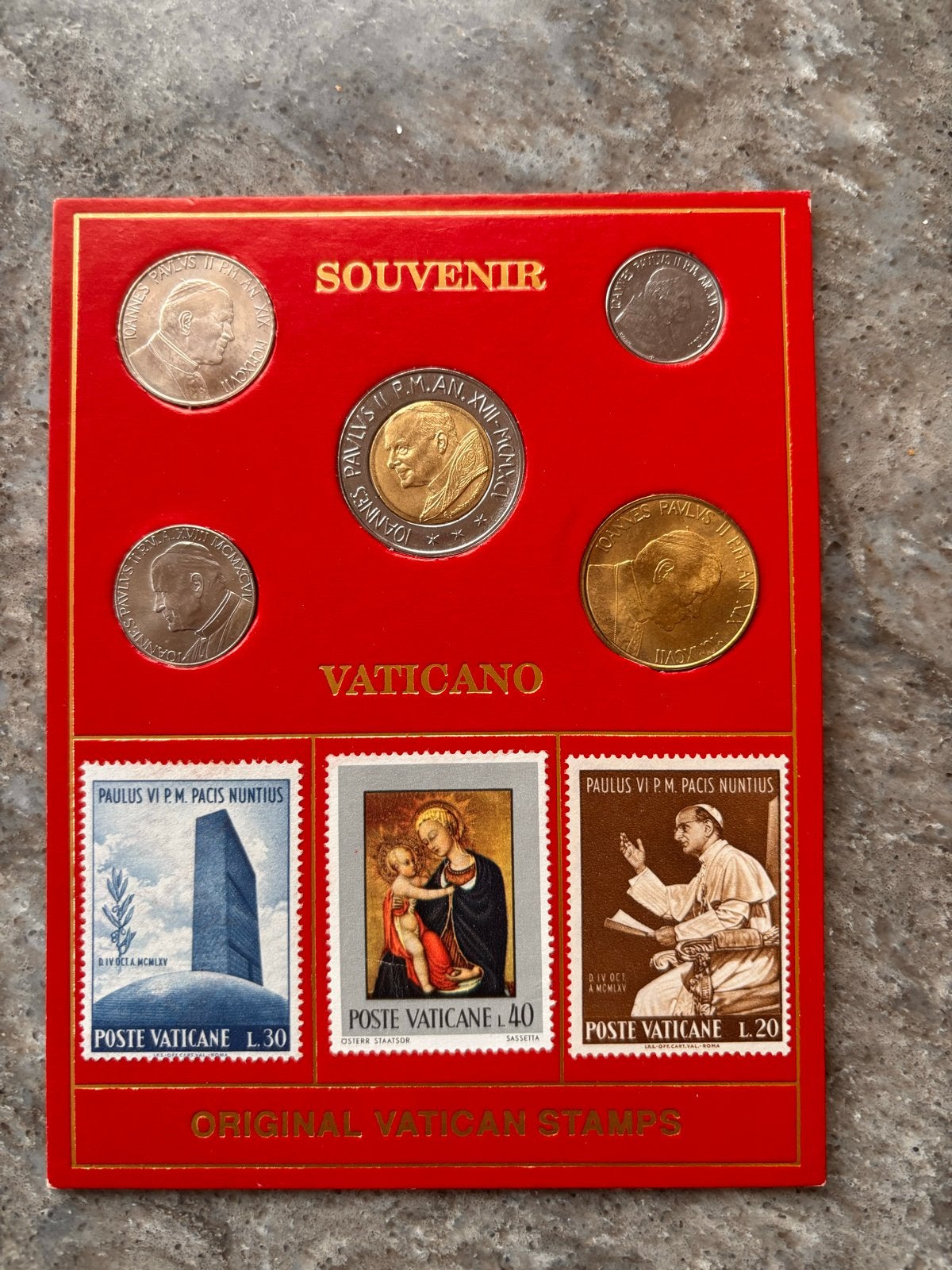 Vaticaan Souvenir Munt- en Postzegelset, Ophalen of Verzenden, Overige landen, Setje