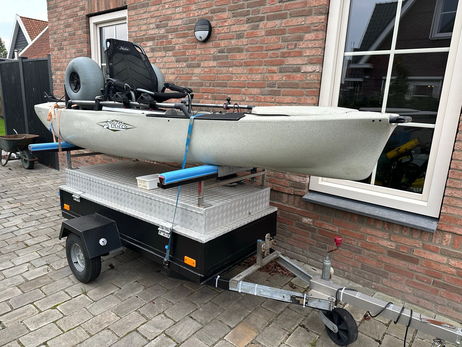 Hobie Kayak met trailer - Perfect voor avontuur op het water, Watersport en Boten, Ophalen, Zo goed als nieuw, Overige typen, Zeilboot of Motorboot