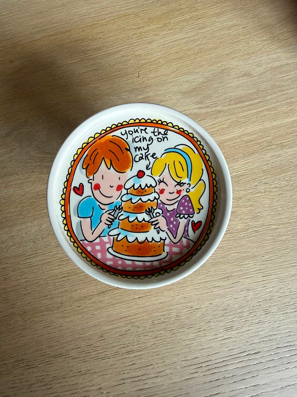 Blond Amsterdam gebakschaal 'You're the icing on my cake', Ophalen, Keramiek, Overige typen, Zo goed als nieuw