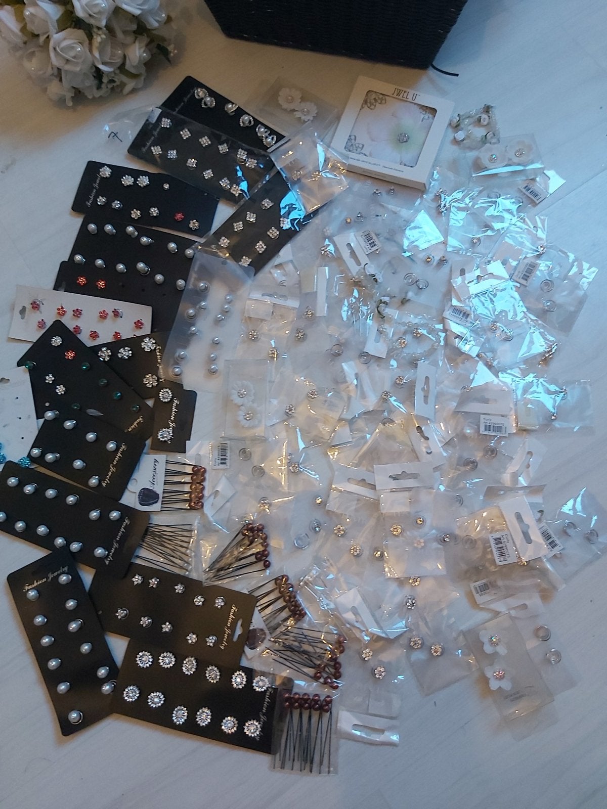 Nieuwe haaraccessoires voor bruid en feest, Met kristal, Overige materialen, Wit, Nieuw
