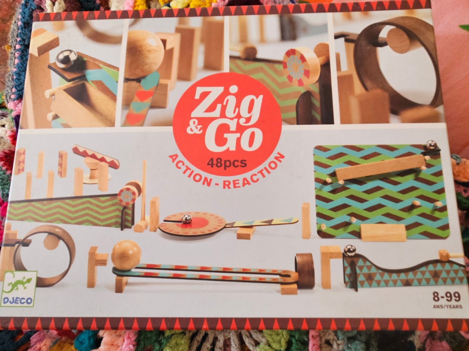 Djeco Zig & Go Actie-Reactie knikkerbaan 48-delig, Ophalen of Verzenden, Zo goed als nieuw
