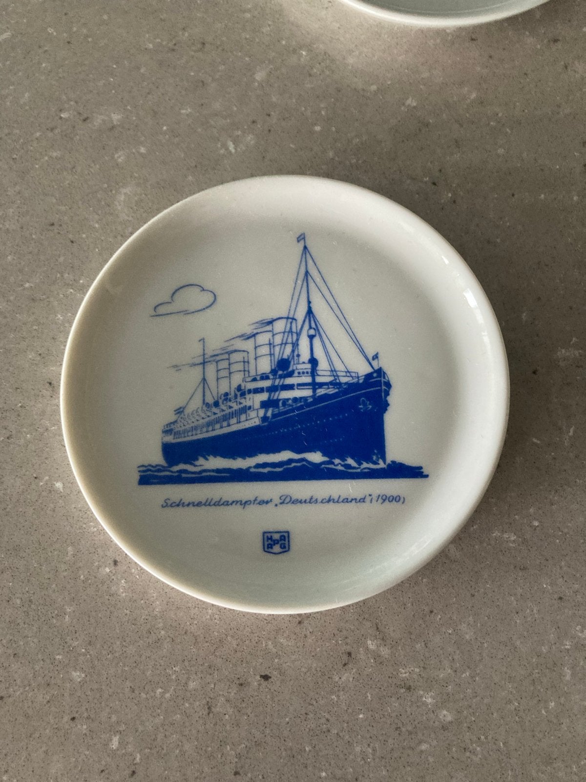 Set van 5 porseleinen onderzetters met schepen, Antiek en Kunst, Ophalen of Verzenden