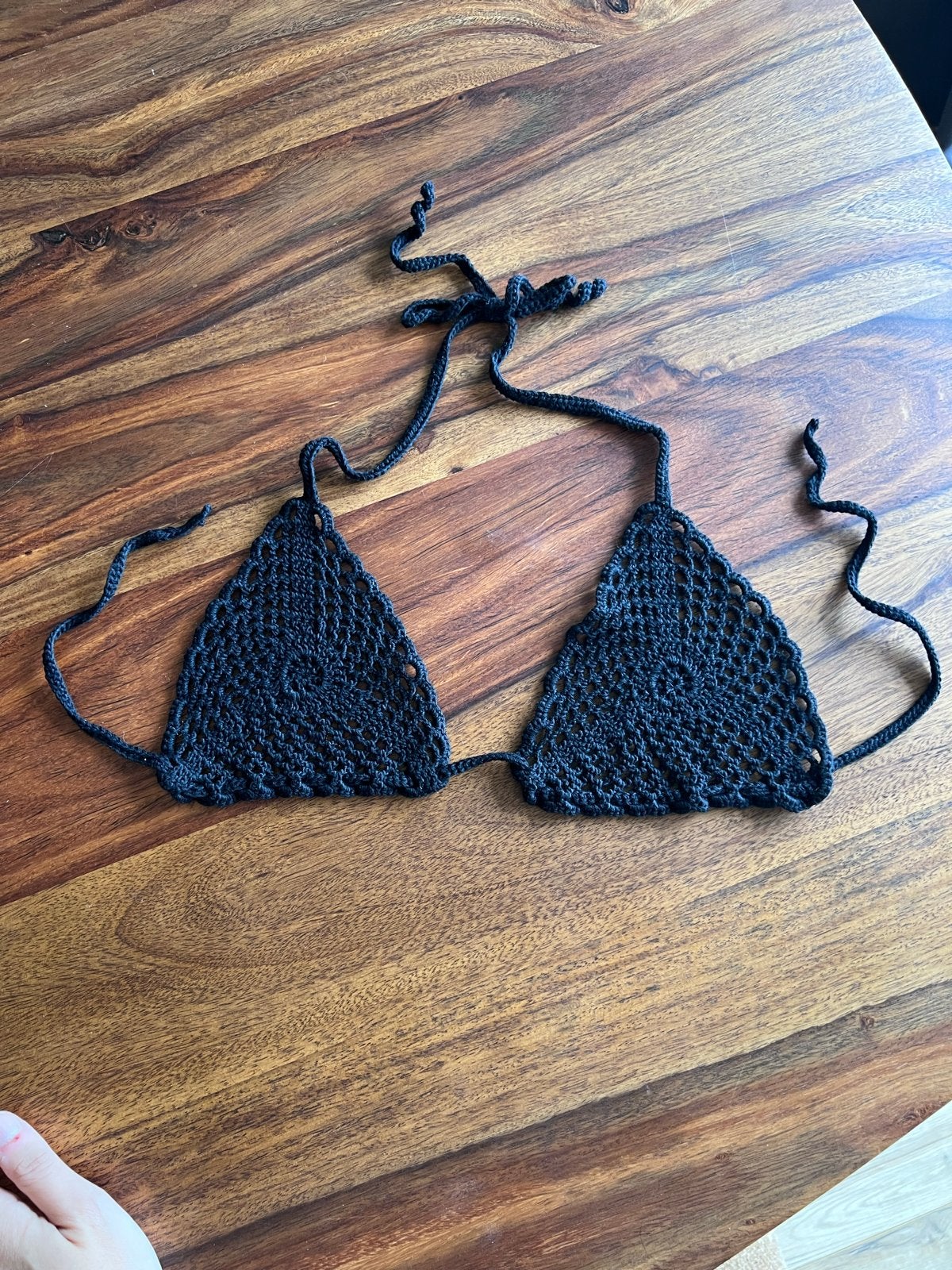 Zwarte gehaakte bikini top - Maat small, Ophalen of Verzenden, Nieuw, Zwart, Bikini