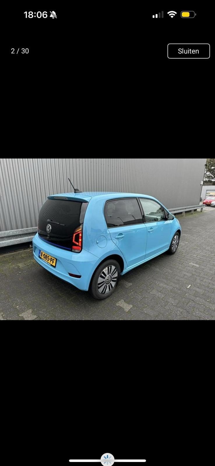 Volkswagen up! Elektromotor 82pk 5D 2016 Blauw, Auto's, 37 €/maand, Up!, Elektrisch, Particulier