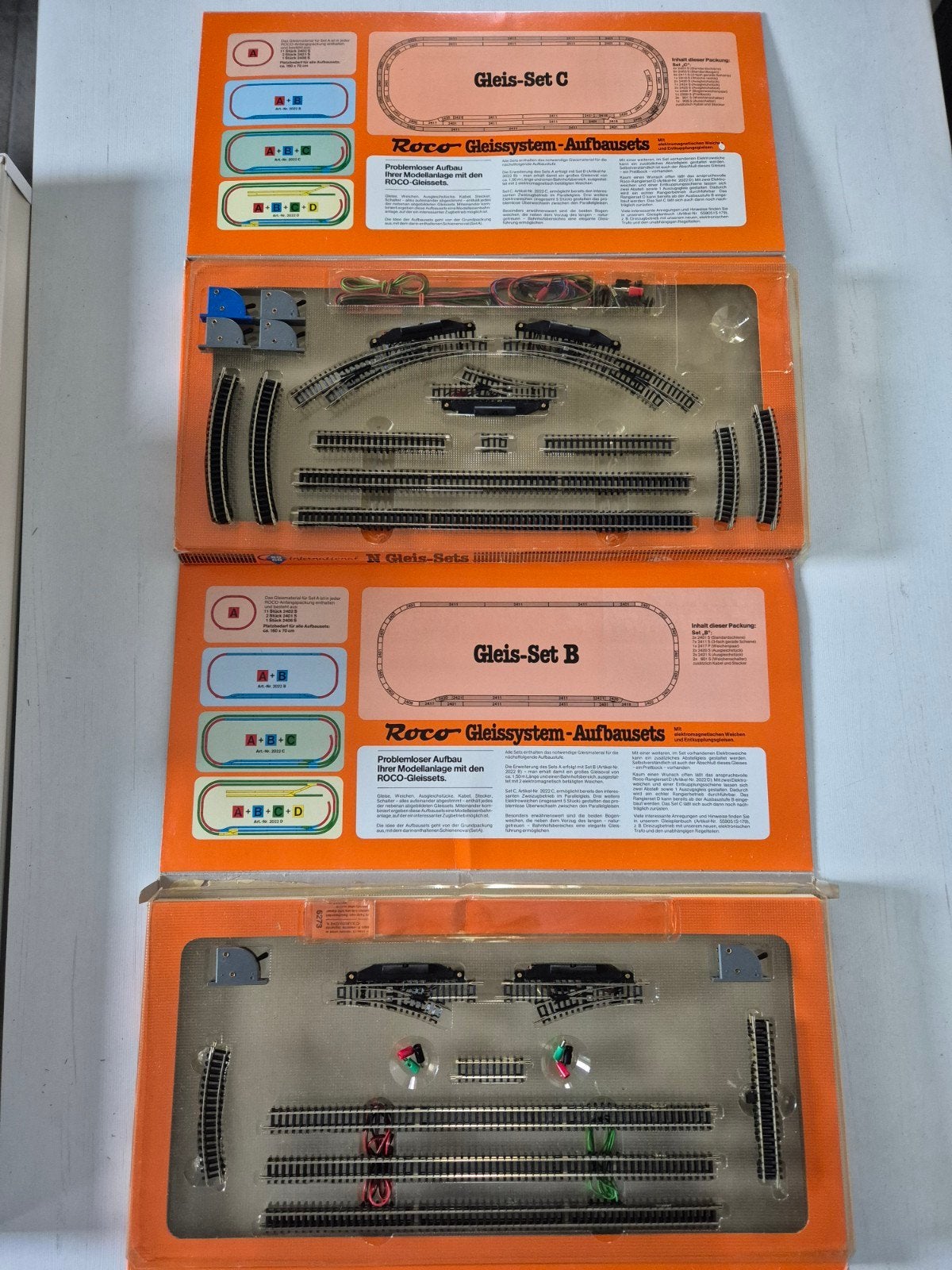 2 Nette Roco N-spoor railssets 22002/22003 B/C, Gebruikt, Gelijkstroom, Rails, Ophalen of Verzenden