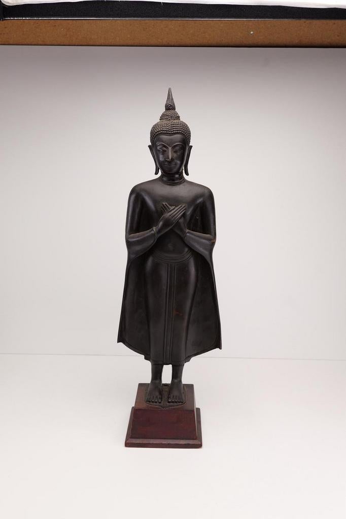 Antiek Thais Boeddhabeeld - Ayutthaya-stijl - 7kg Brons, Handgemaakt, Brons, Beeld, Azië