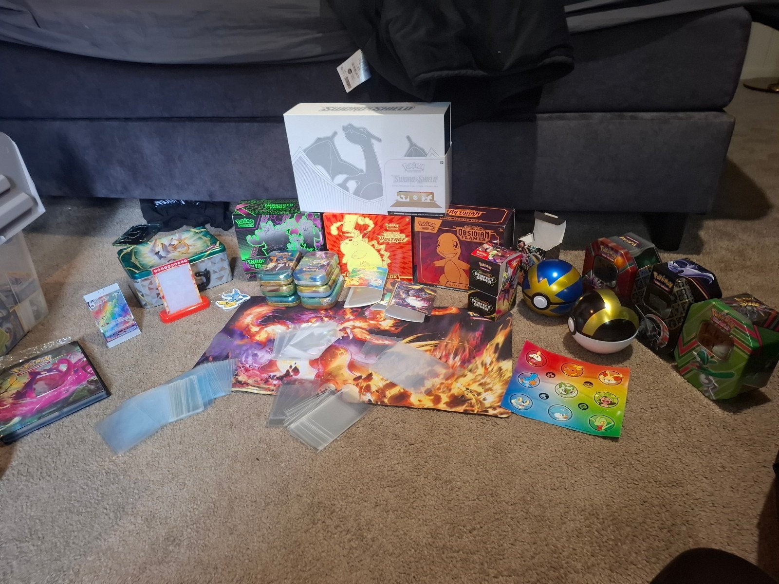 een grote collectie pokemonkaarten, Ophalen of Verzenden, Zo goed als nieuw, Meerdere kaarten, Foil