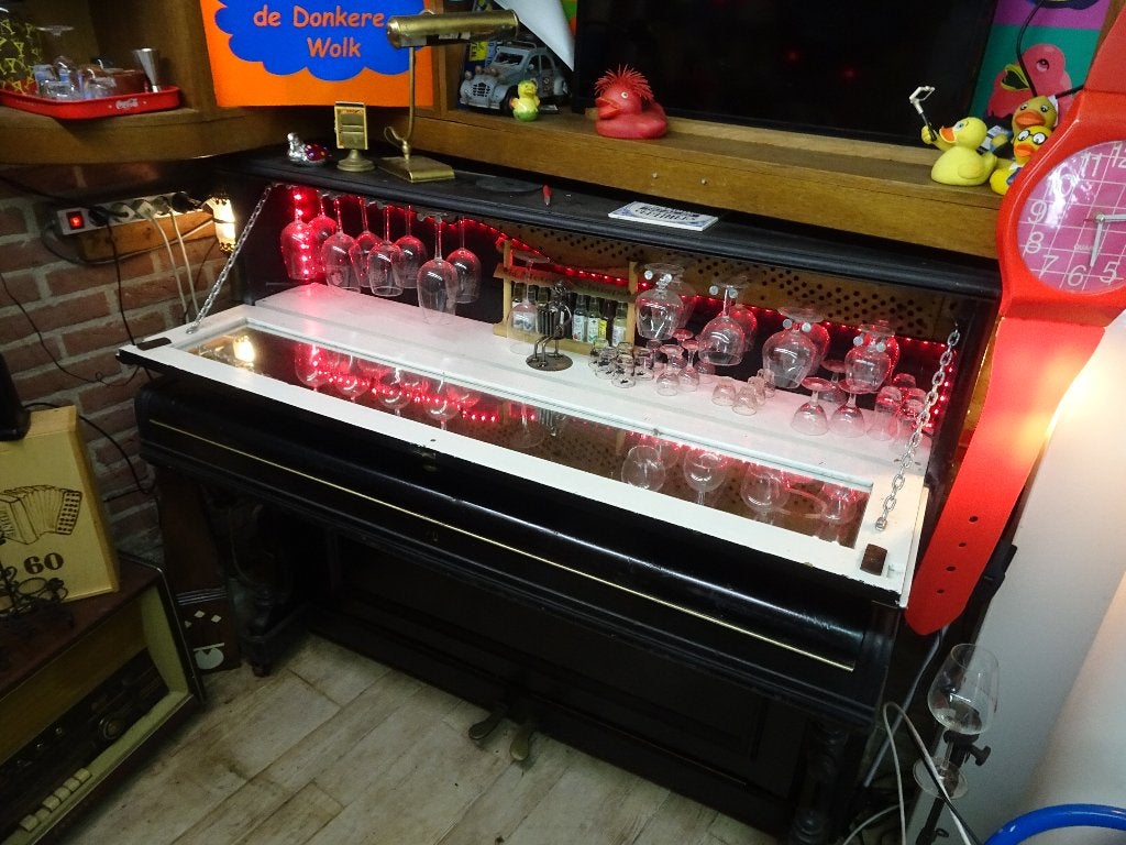 Pianobar met led verlichting, Antiek en Kunst, Ophalen