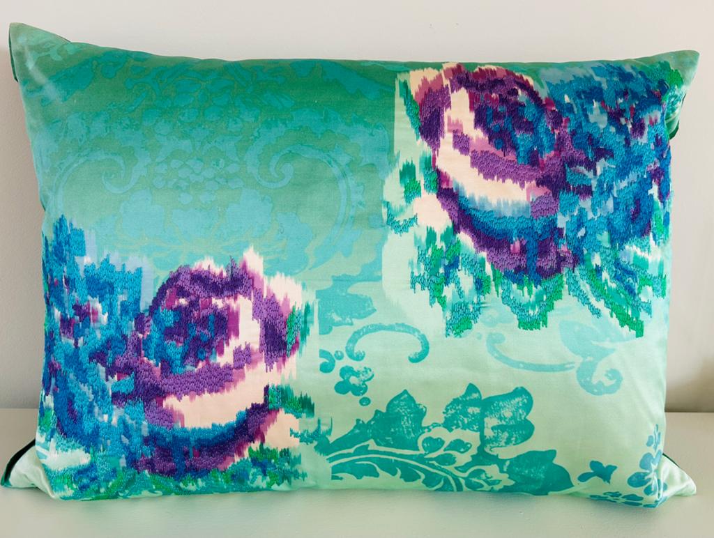 Designers Guild kussen 45x60 cm jade, Ophalen of Verzenden, Zo goed als nieuw, Groen, Rechthoekig