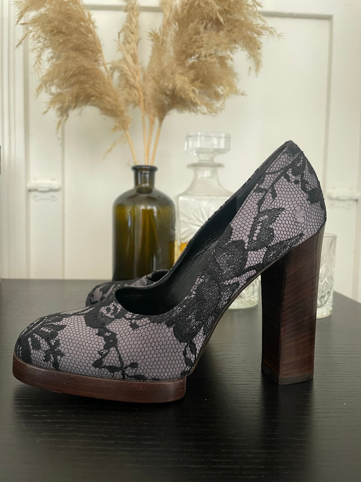 Originele GUCCI Plateau Pumps 37 Kant Zwart, Ophalen of Verzenden