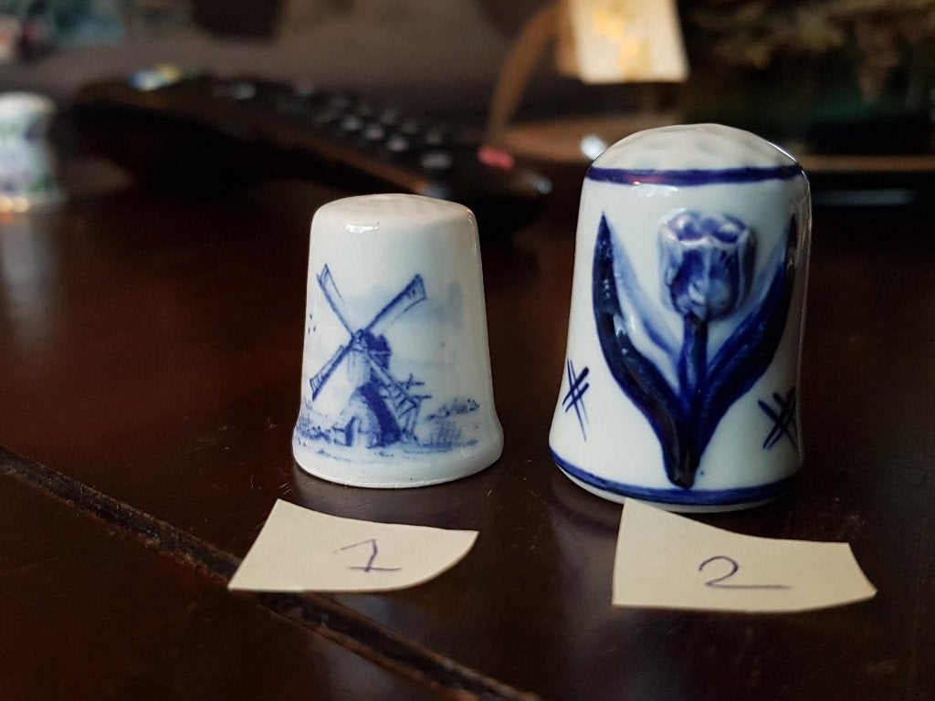 Vingerhoedje delftsblauw tulp molen Nederland, Westraven, Ophalen of Verzenden, Nieuw