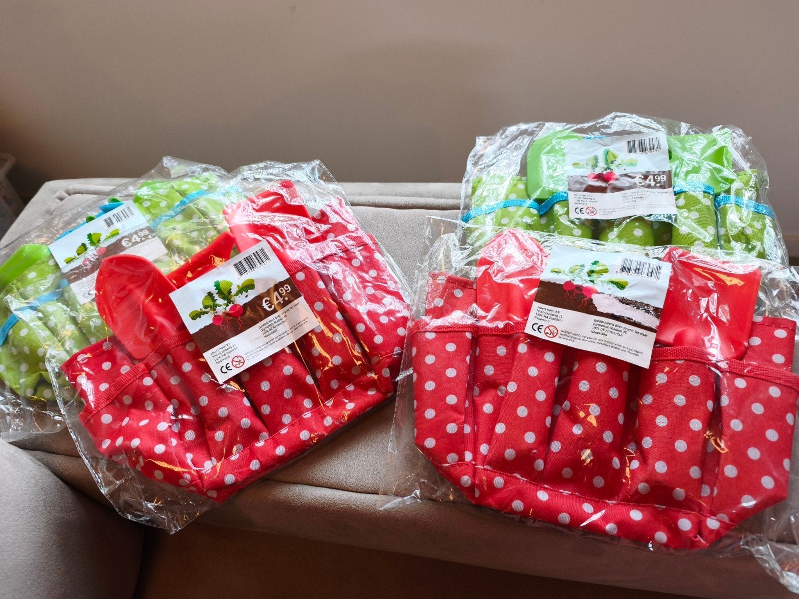 4x moestuin kinder set hark schepje, Kinderen en Baby's, Ophalen, Nieuw