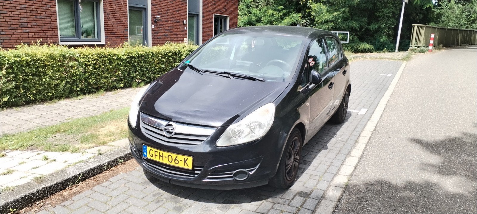 Opel Corsa 1.2 16V 5D 2008 Zwart, Auto's, Opel, Voorwielaandrijving, Zwart, 4 cilinders, 1229 cc