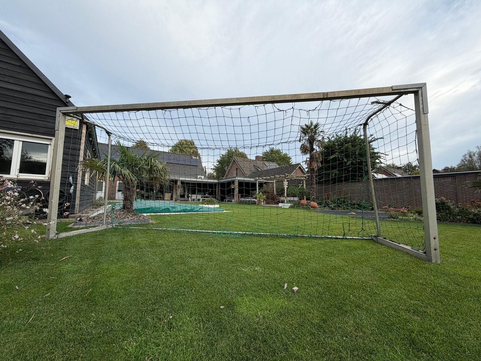 Voetbal goal met vangnet 20x5 meter incl steigerbuizen, Groter dan maat XL, Ophalen, Gebruikt, Overige typen