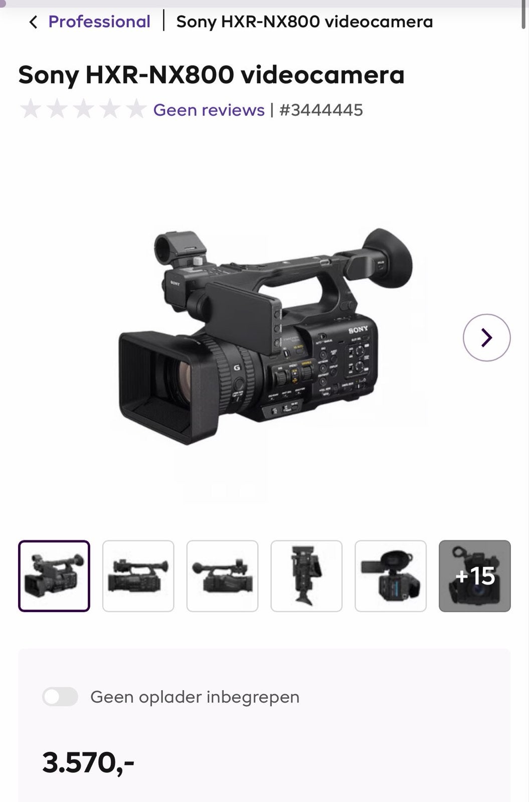 Sony HXR-NX800 videocamera + 2 extra originele accu’s, Ophalen, Full HD, Overige soorten, Zo goed als nieuw