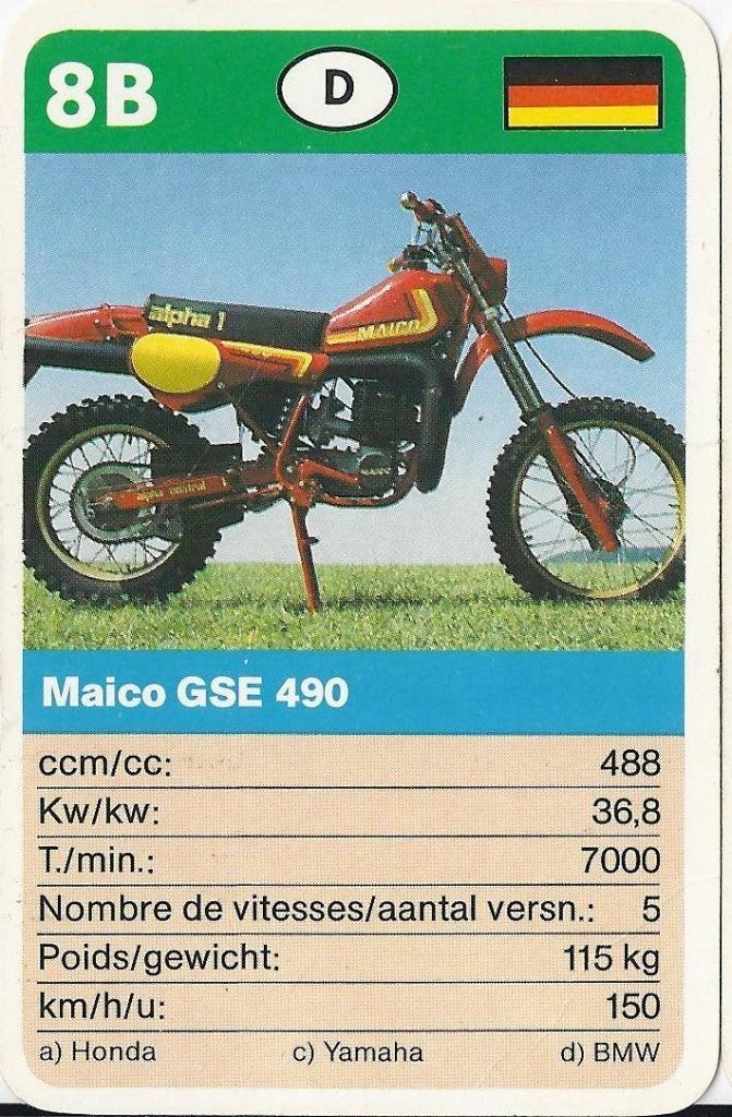 Motorkaartje 8b maico gse 490, Ophalen of Verzenden, Zo goed als nieuw, Auto's