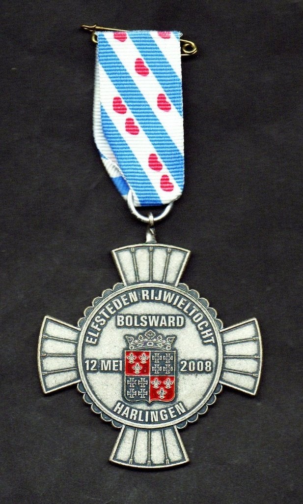Medaille Bolsward Harlingen Elfsteden Rijwieltocht 2008., Ophalen of Verzenden, Zo goed als nieuw