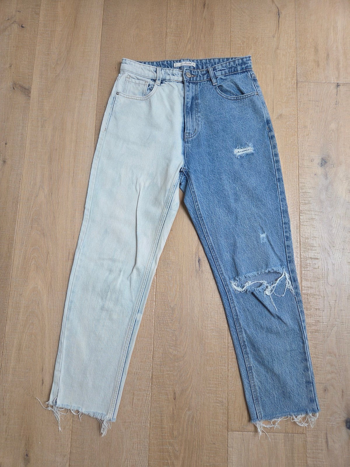 Tweekleurige jeans - Maat L/40., Blauw, Ophalen of Verzenden, W30 - W32 (confectie 38/40), Gedragen