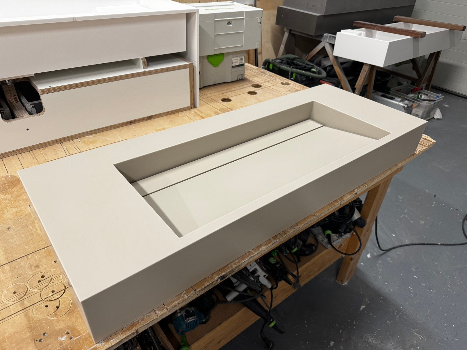 Corian solid surface wastafel 1.20 mtr, Ophalen, 100 tot 150 cm, Nieuw, Minder dan 100 cm