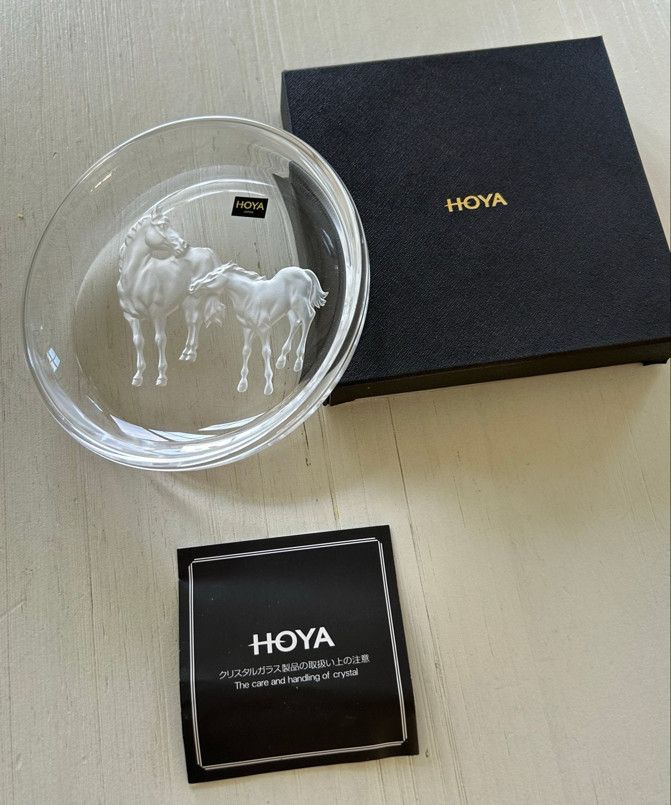 Hoya Kristal Paarden Schaal - Nieuw in Doos, Ophalen of Verzenden