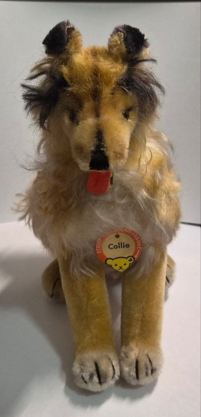 Vintage Steiff Collie zittend, Ophalen of Verzenden