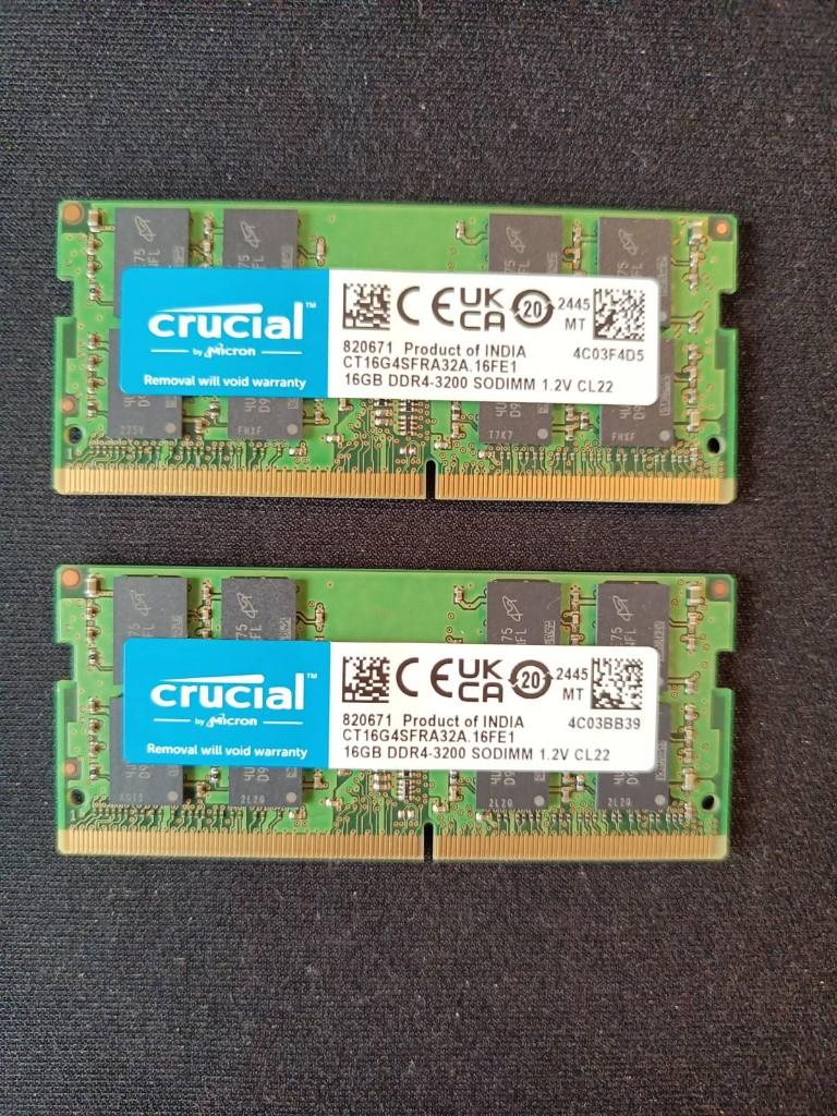 Crucial DDR4-3200 32GB (2x16GB) Laptop RAM, 32 GB, DDR4, Ophalen of Verzenden, Zo goed als nieuw