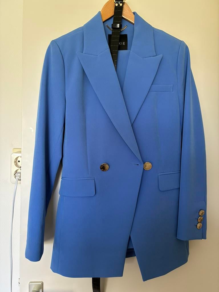 Nikkie pak maat 34 / 36, Kostuum of Pak, Blauw, Ophalen of Verzenden, Zo goed als nieuw