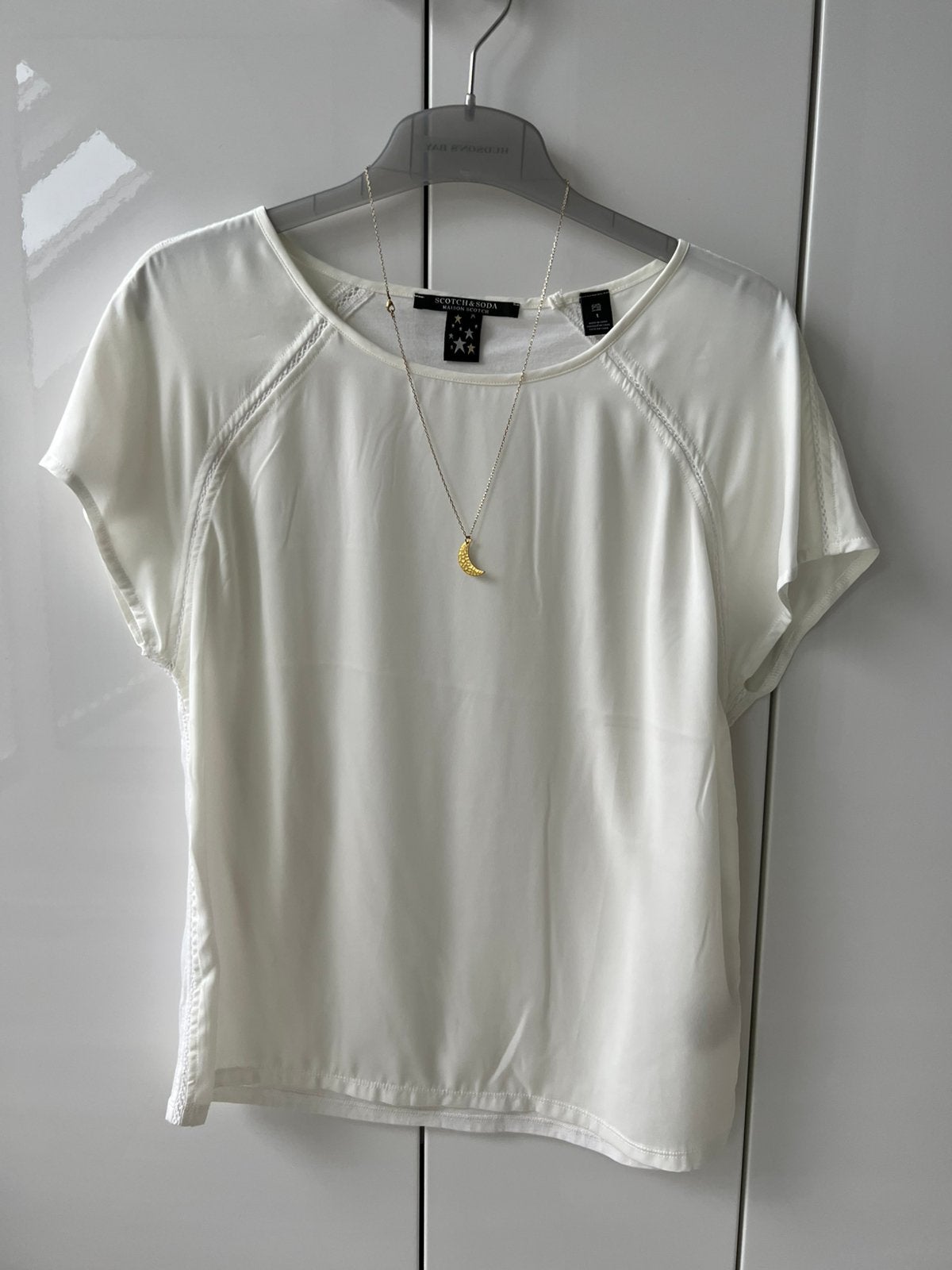 Scotch & Soda Bloes / Shirt maat S, Wit, Nieuw, Korte mouw, Ophalen
