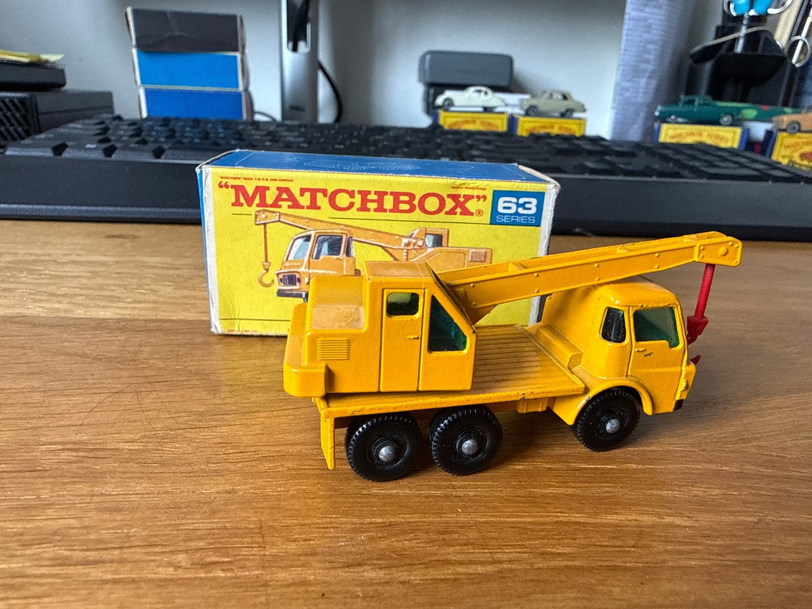Matchbox lesney 63 Dodge crane truck in originele box, Verzenden, Zo goed als nieuw, Auto