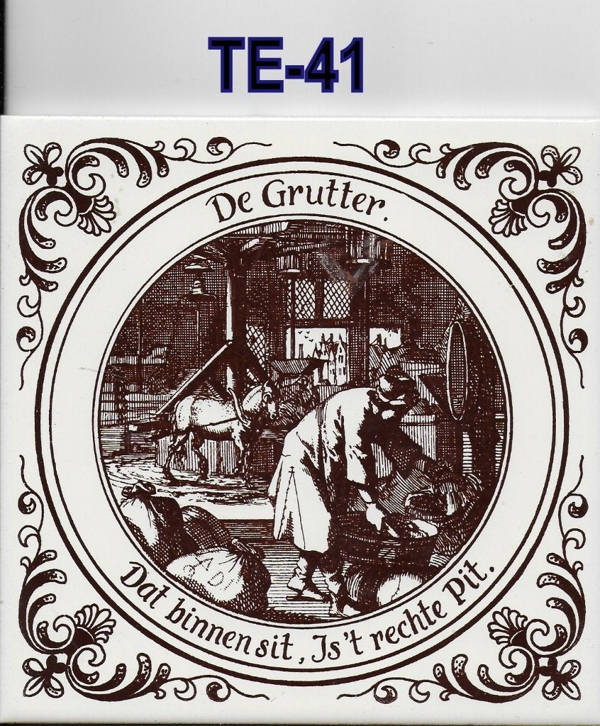 Te41 Tegeltje De Grutter ( Kruidenier, Huis en Inrichting, Ophalen of Verzenden, Zo goed als nieuw