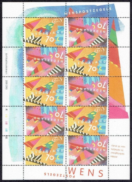 Nederland 1993, groetzegels, velletje., Postzegels en Munten, Verzenden, Na 1940, Postfris