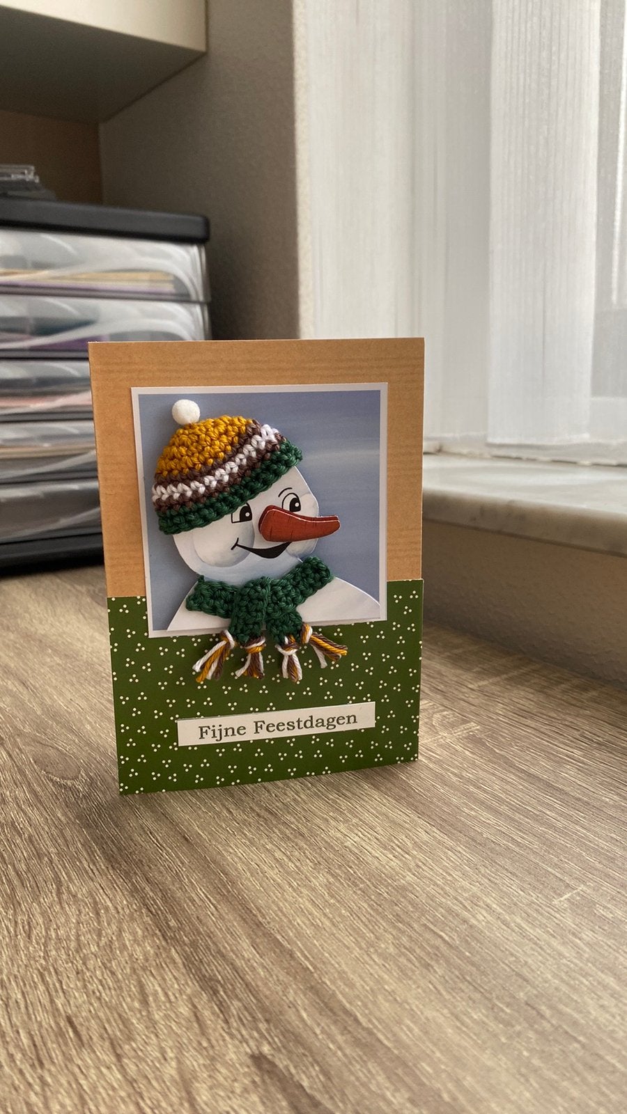 Zelfgemaakte kerstkaart met enveloppe, Hobby en Vrije tijd, Ophalen of Verzenden, Nieuw, Kerst