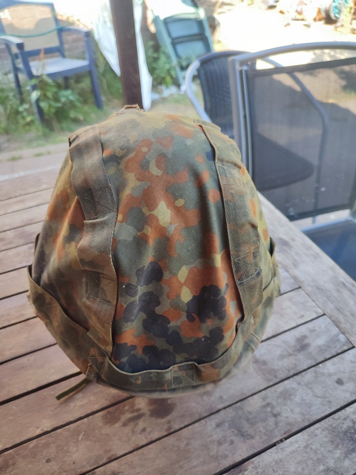 Flecktarn helmovertrek  gebruikt, Ophalen of Verzenden, Landmacht, Nederland