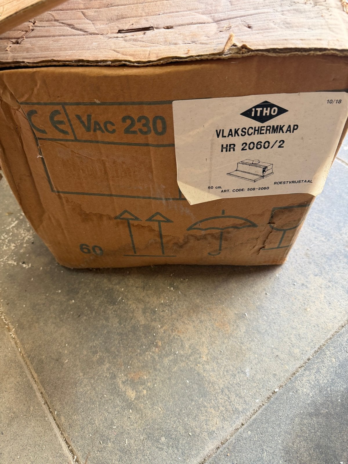 Itho vlakschermkap HR 2060/2 nieuw zonder motor, Ophalen, Nieuw, Inbouw, Vlakschermkap