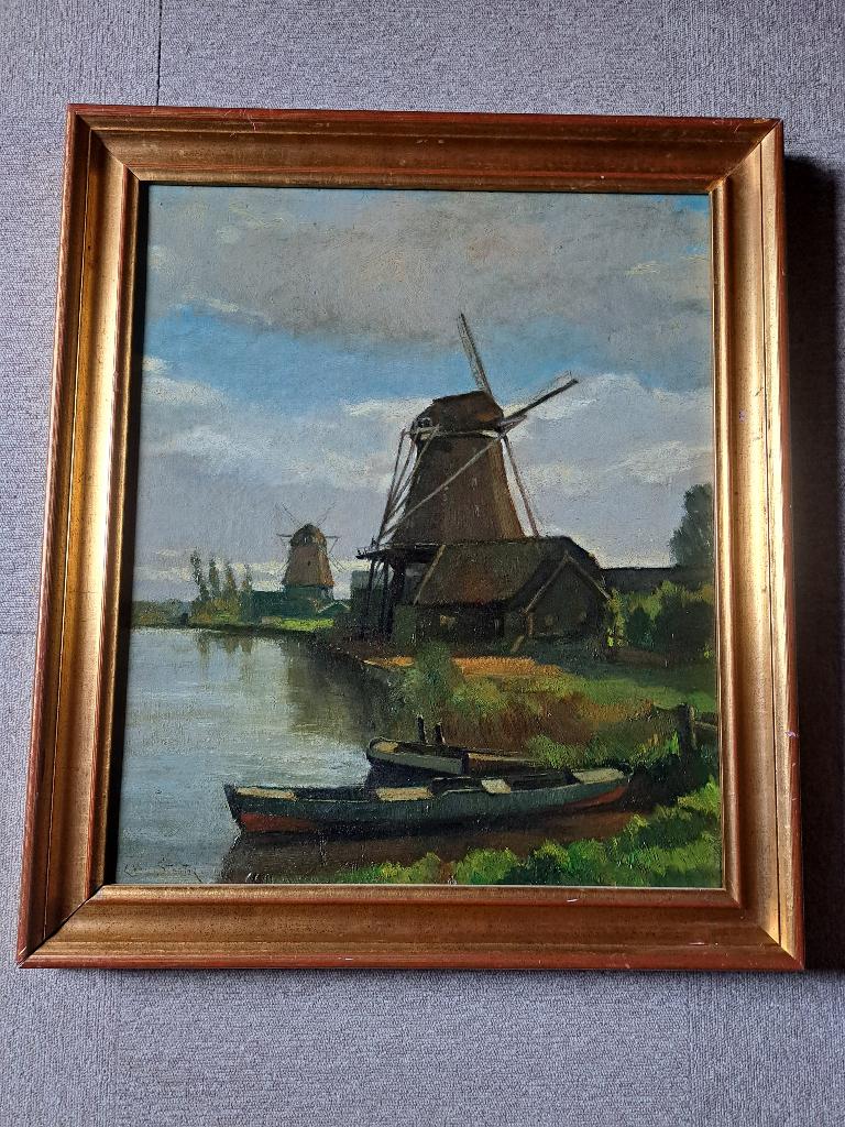 Hermanus Koekkoek jr. (1836-1909) Molen, rivier, Antiek en Kunst, Ophalen