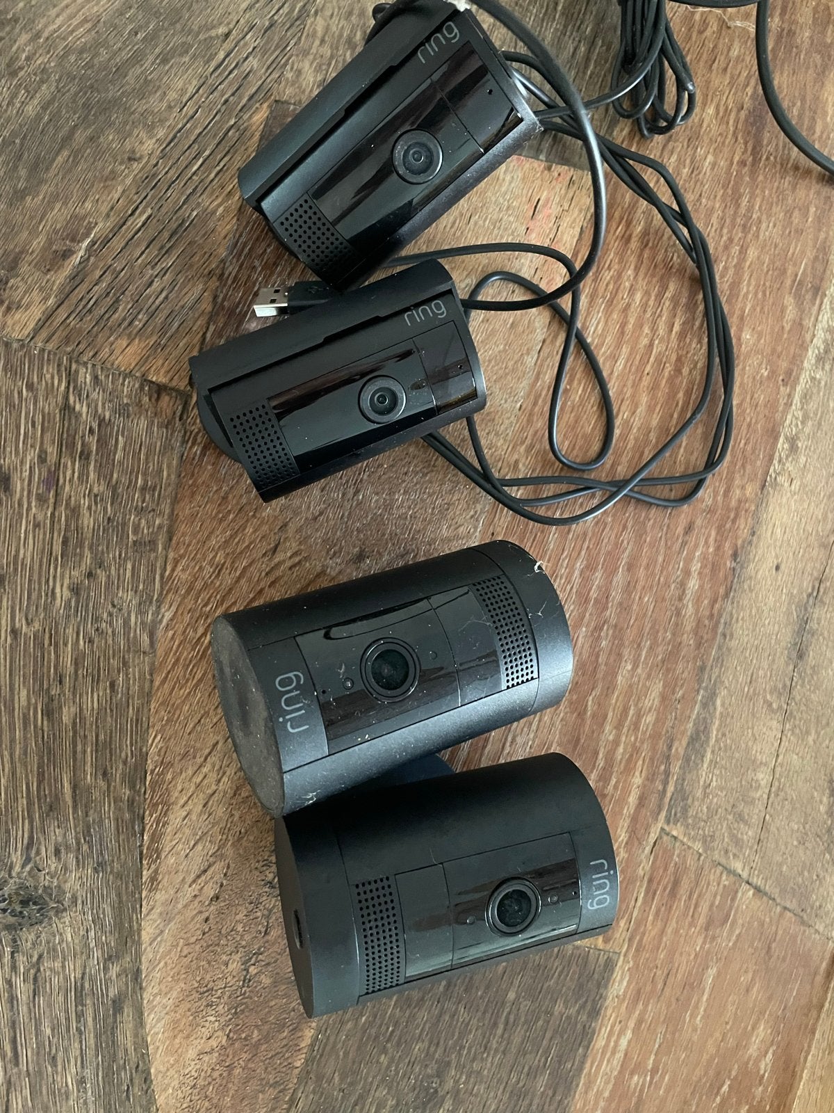 4 Ring camera's: 2 buiten, 2 binnen (stroom), Audio, Tv en Foto, Ophalen of Verzenden, Gebruikt, Binnencamera