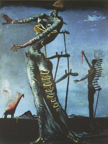 Salvador Dali (1904) Lithografie" Burning Giraffe " Ges Gen, Antiek en Kunst, Kunst | Litho's en Zeefdrukken, Ophalen of Verzenden