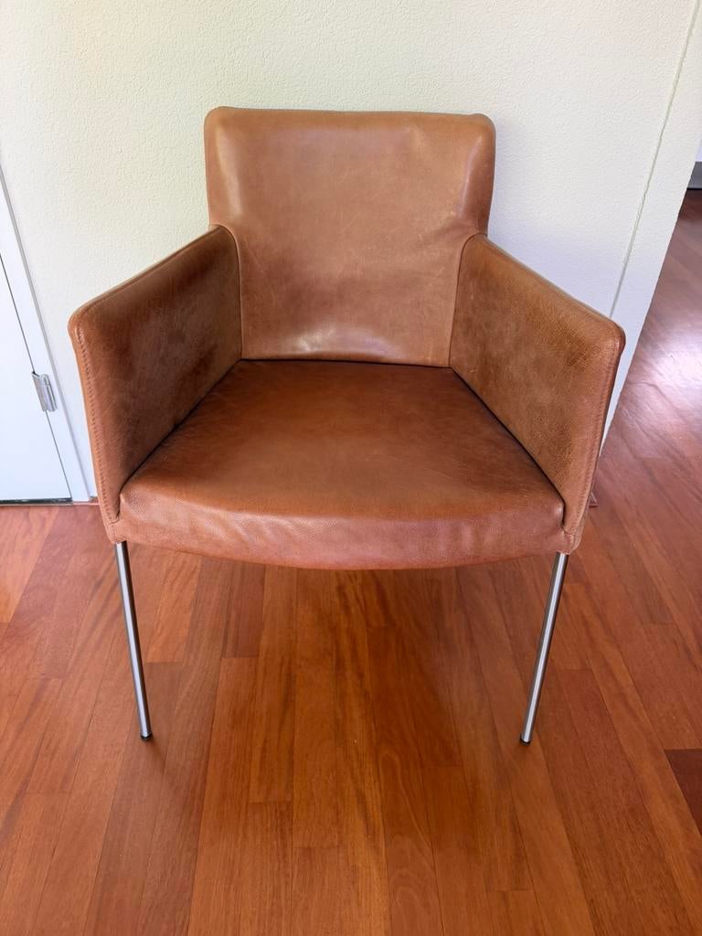 Tiba eetkamerstoelen - Label Vandenberg - Waterbuffel, Ophalen, Gebruikt, Bruin, Leer